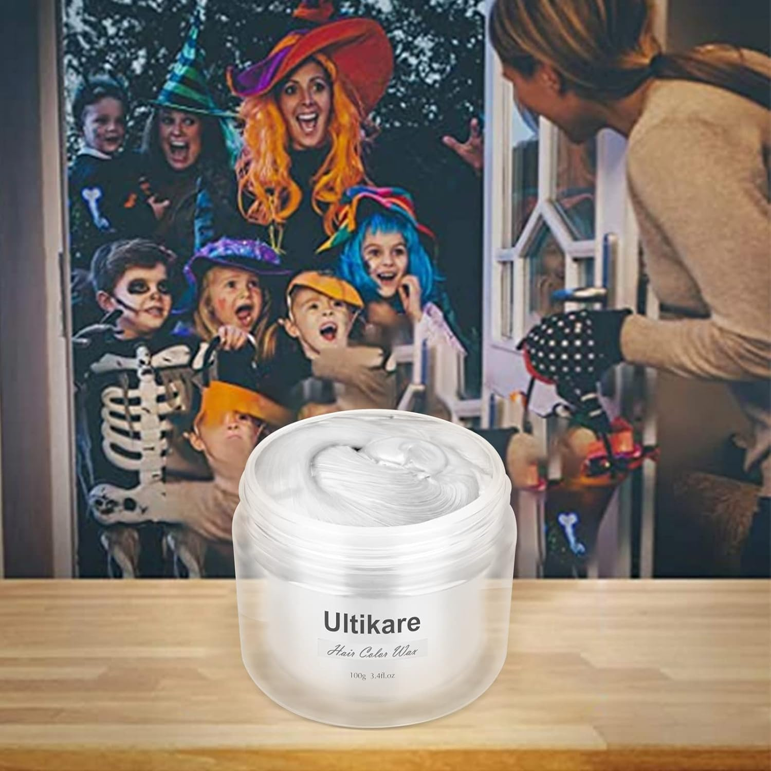 Temporary Hair Colour Cream, Ultical Hair Colour Wax Temporary Hair Wax Colour Instant DIY Cosplay for Carnival Christmas Halloween Parties for Men and Women (White) - Orange image number 7