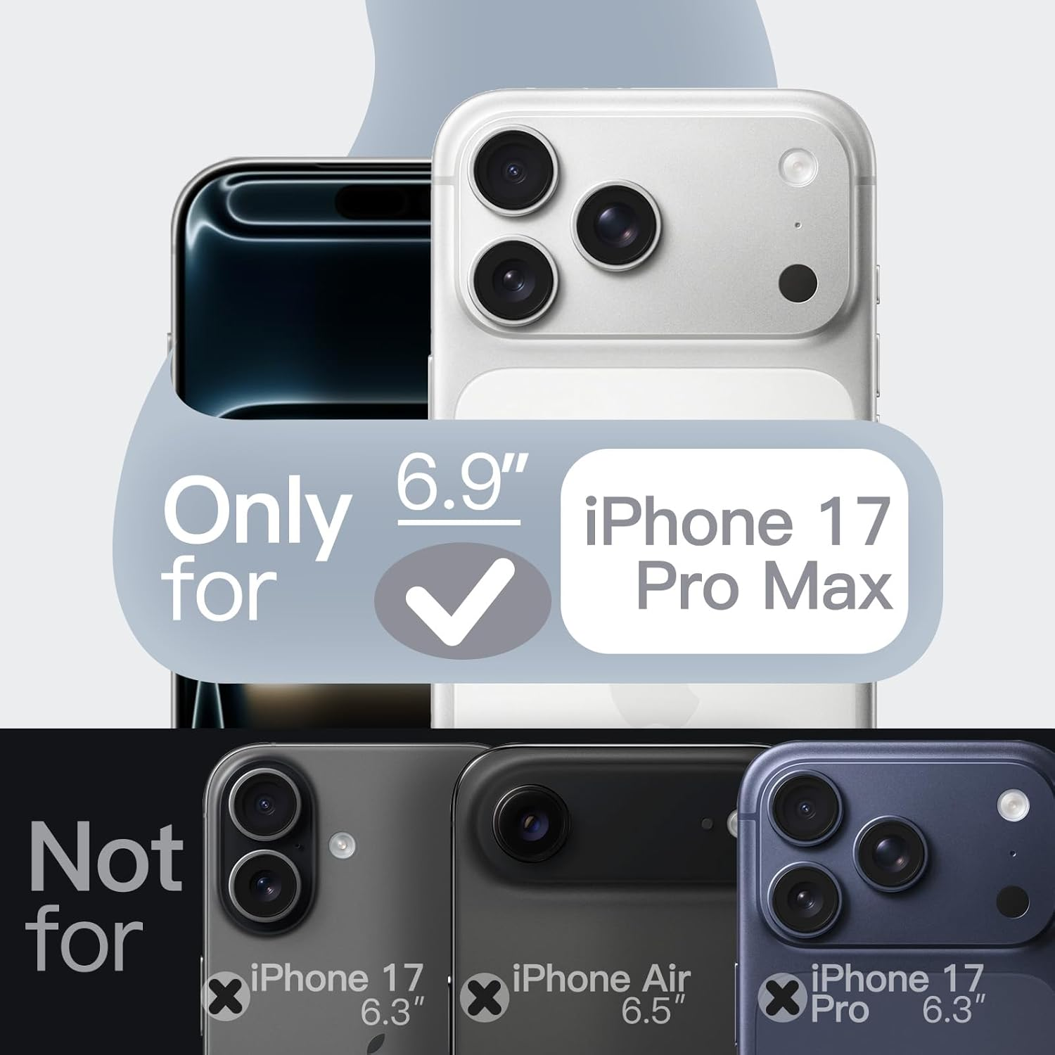 Jetech Magnetic Silicone Case for Iphone 17 Pro Max 6.9-Inch, Compatible with Magsafe, Silky Soft Touch, Shock Absorbing Phone Cover with Camera Lens Protection (Grey) - Midnight Green image number 7