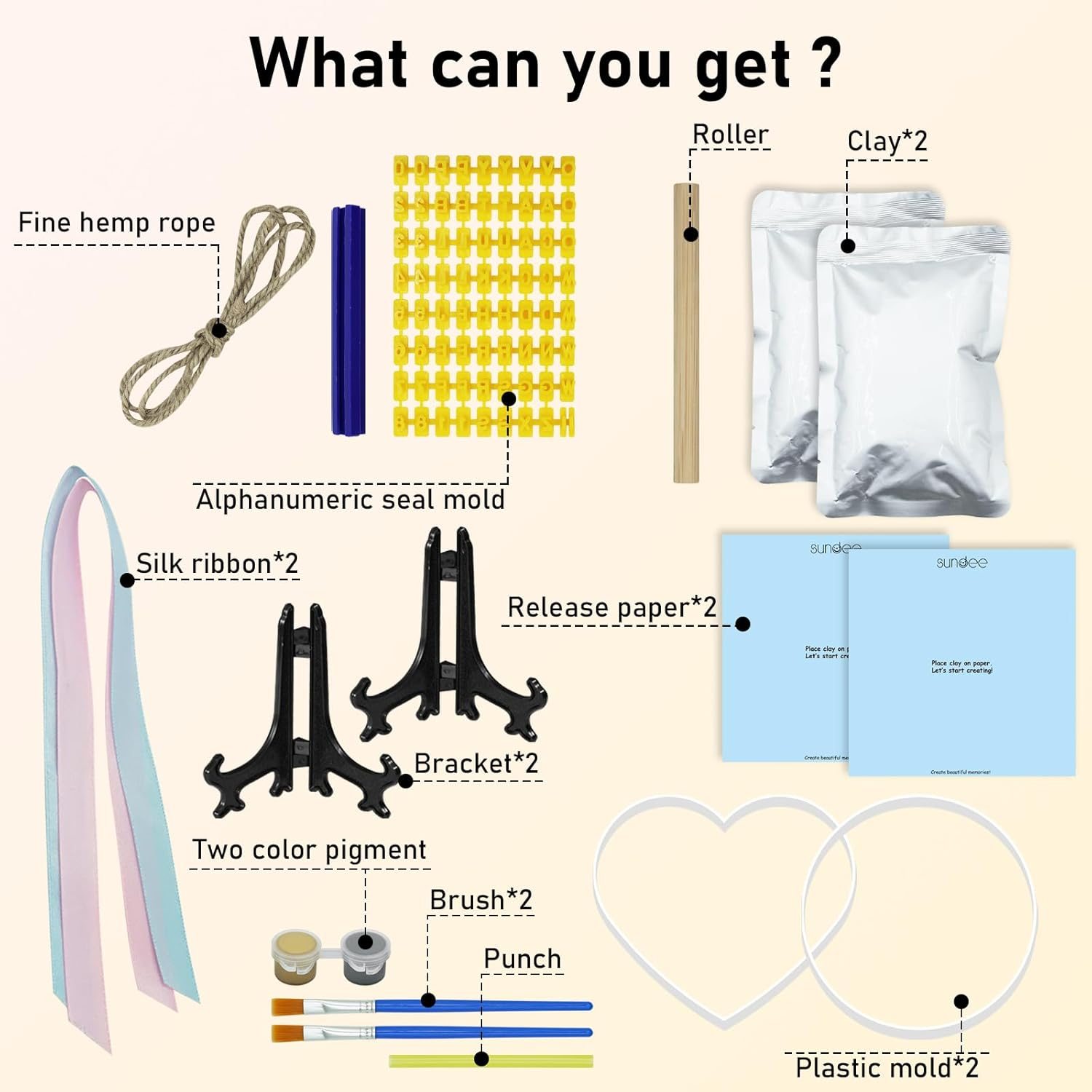 Baby Handprint Footprint Keepsake Ornament Kit Makes 2, Newborn New Mom & Shower Gifts DIY Clay Baby Handprint Ornament Kit, Pet Dog Cat Paw Print Ornament Kit