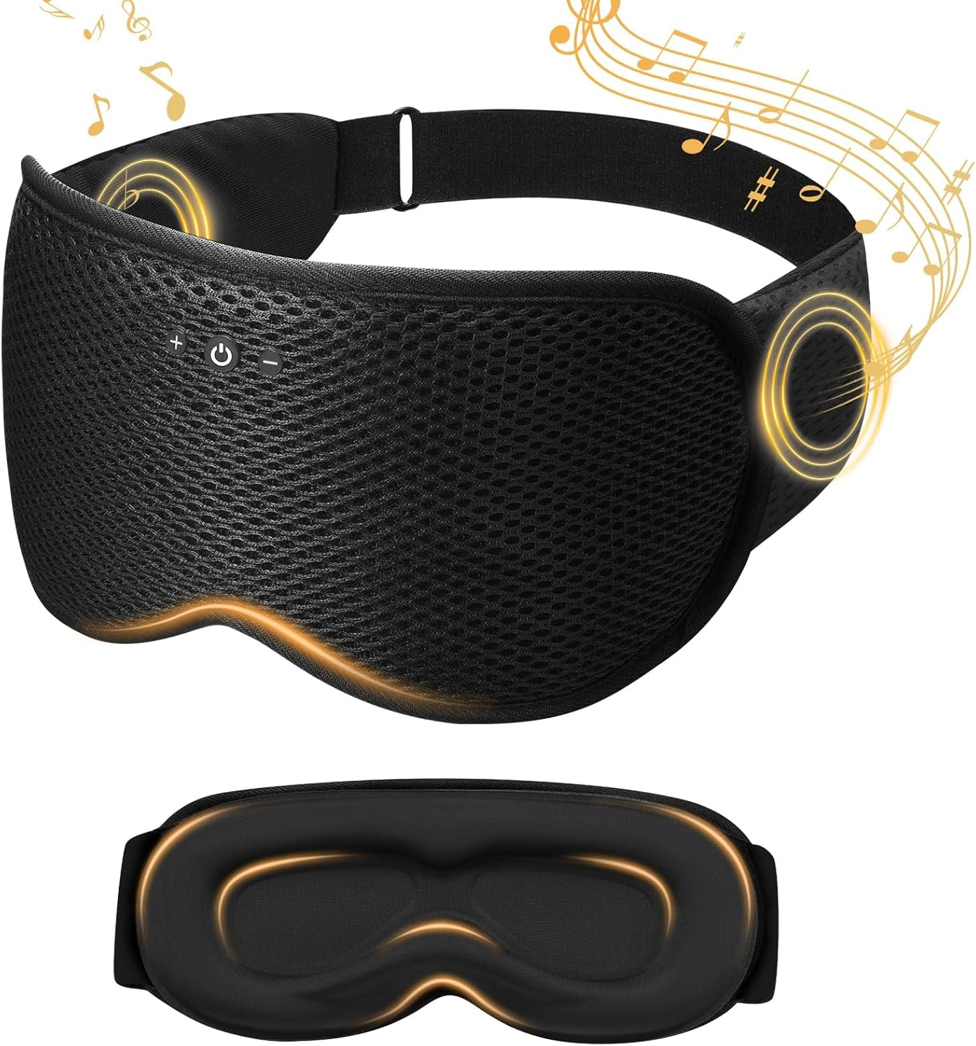 Xkimos 3D Contoured Sleep Headphones, Sleeping Eye Mask with 5.4 Bluetooth Headphones, Breathable Light Blocking Sleeping Mask Headphones,With Ultra-Thin Stereo Speakers,Cool Gadgets Mens Gifts image number 1