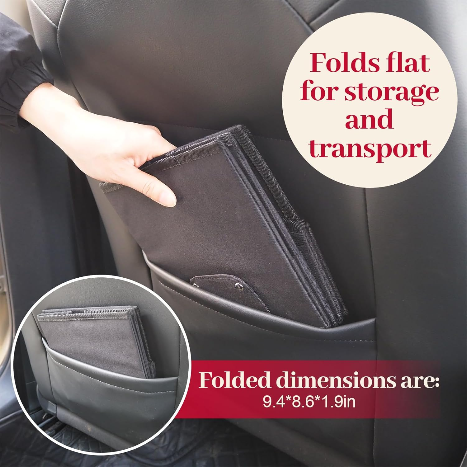 Car Seat Organizer Backseat Car Storage Box, Foldable Vehicles Organizer with 11 Storages Compartments & 2 Cup Holders, Travel Car Storage Basket for Truck Trunk Van image number 3