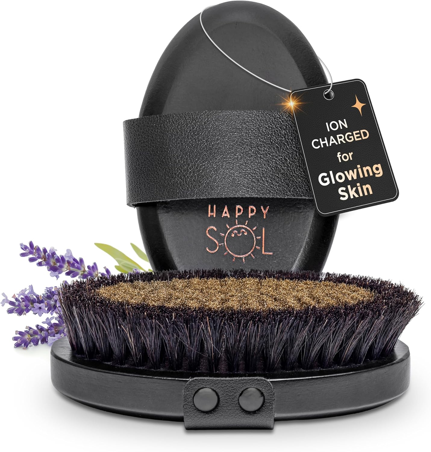 Copper Body Brush - Dry Brushing Body Brush with Ion Charged Copper Bristles, Glowing Skin, Lymphatic Drainage and Blood Circulation Improvement image number 2