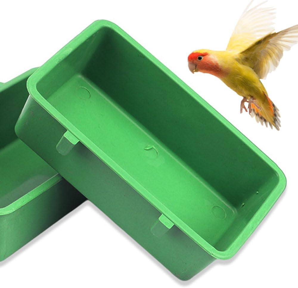 Esforzarse 3 Pack Bird Bath Cage, Parrot Bathtub, Cage Bird Bathtub, Bird Bath for Cage, Parrot Shower Bird Cage Accessories, Multi-Purpose Parakeet Shower Box for Small and Medium Size image number 2