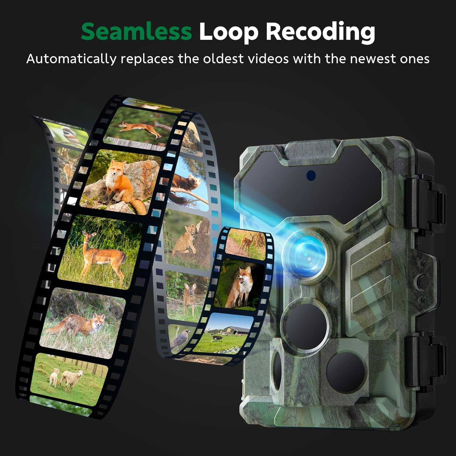 Trail Camera Wifi, 32MP 1080P Game Camera with Low Glow Night Vision, 0.1S Trigger Speed 130&deg; Wide-Angle Motion Activated IP66 Waterproof image number 2