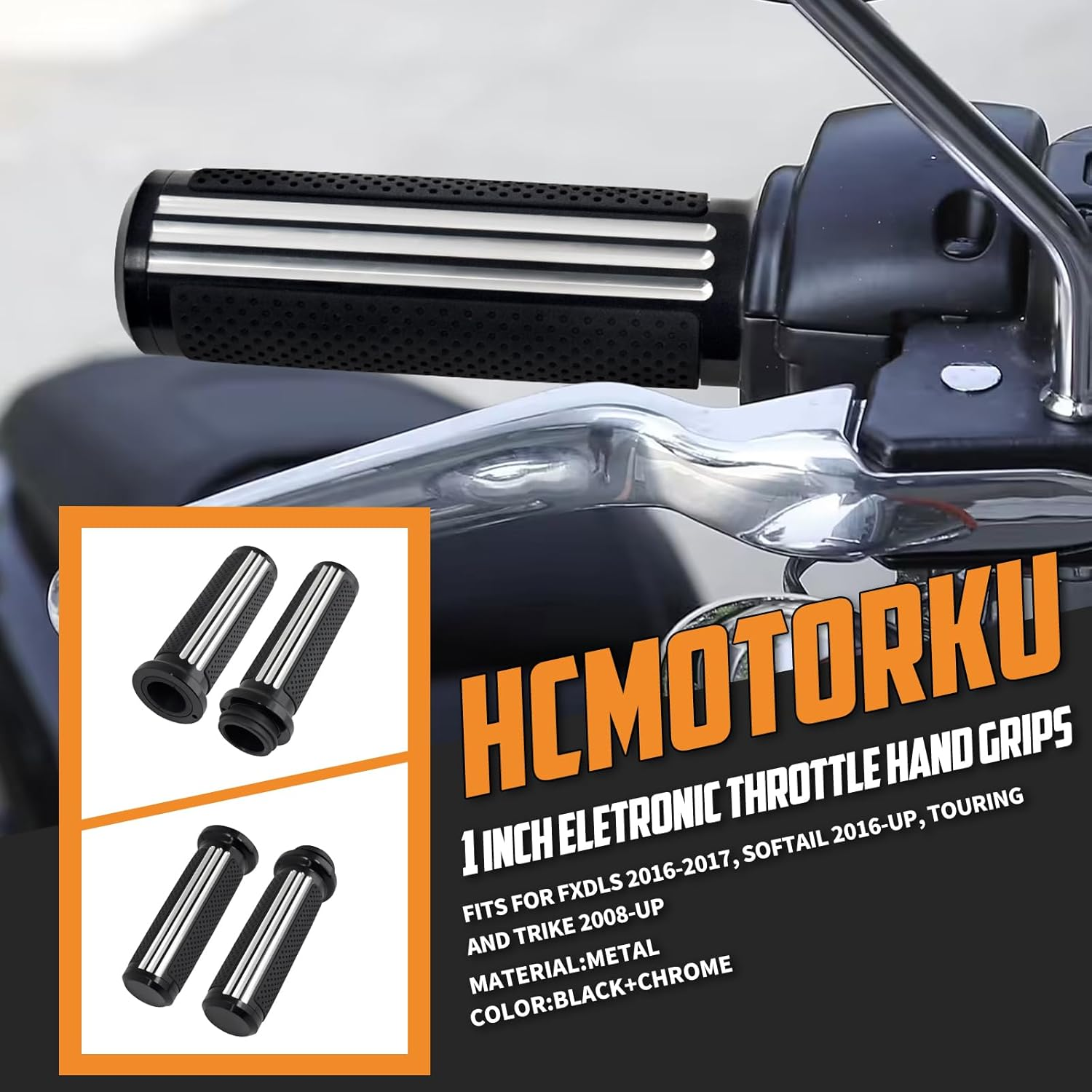 Motorcycle Electronic Throttle Control Handlebar Grips for 1" / 25Mm Handle Bars Fit for Harley Touring Road Glide Road King Street Glide Tri Glide Electra Glide Dyna Softail image number 5