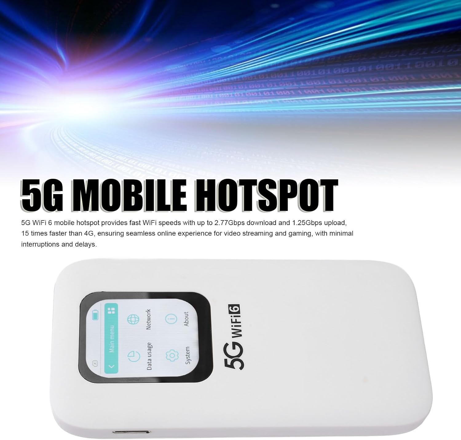 5G Mobile Hotspot with Wifi 6 2.77Gbps Speed IP67 Rugged Portable Wifi for Travel, 16 Device Support Band Connectivity