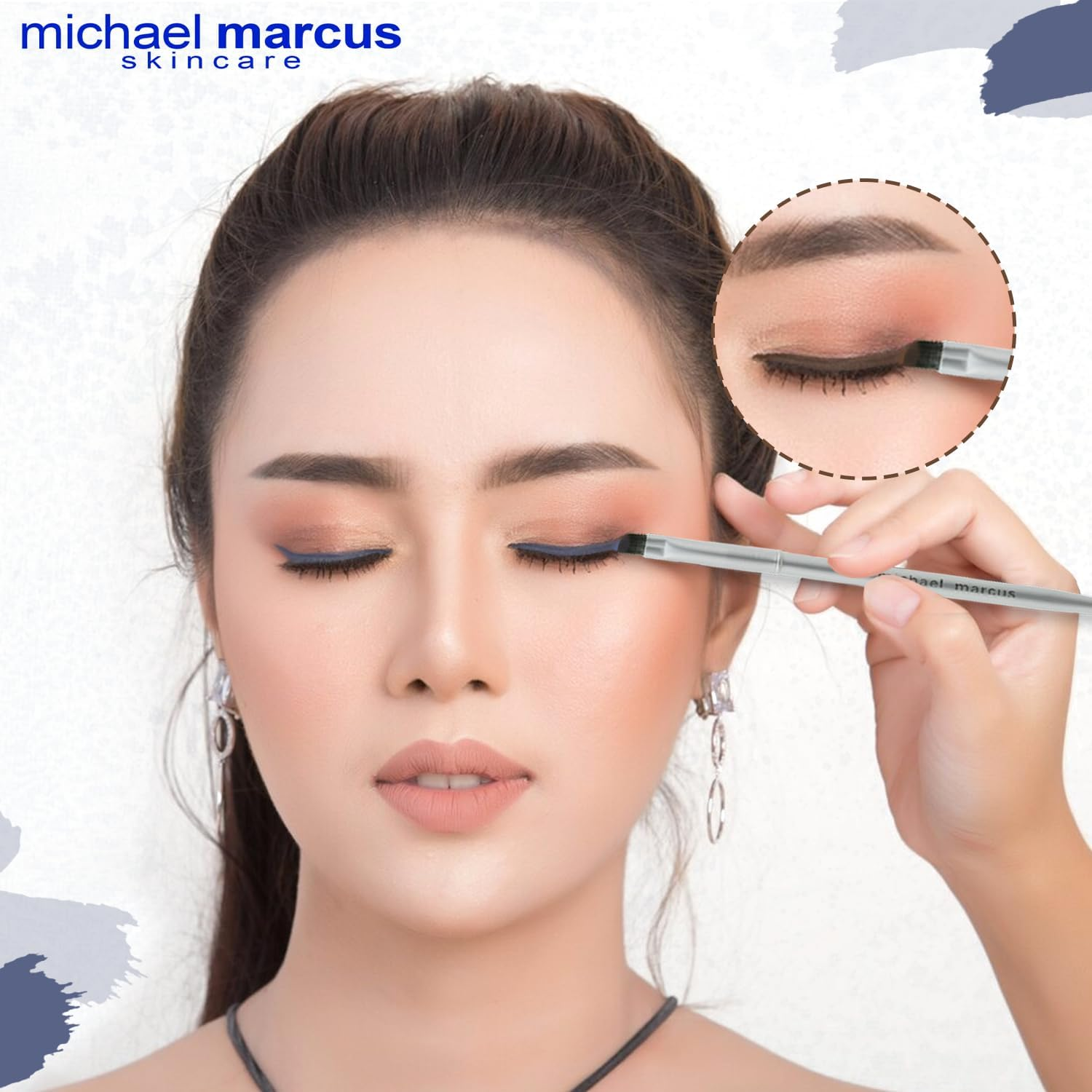 Michael Marcus Cake Eyeliner & Brush - 2 Piece Water Activated Dry Pressed Eyeliner & Professional Brush - Long-Lasting, Vibrant Color, Smudge Resistant - Cruelty Free Paraben Free (Twilight) image number 5