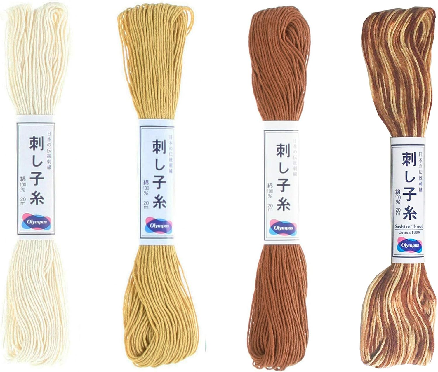 Olympus Sashiko Thread 20M Skein Color Bundles (Traditional: 52-01-10-18) image number 5