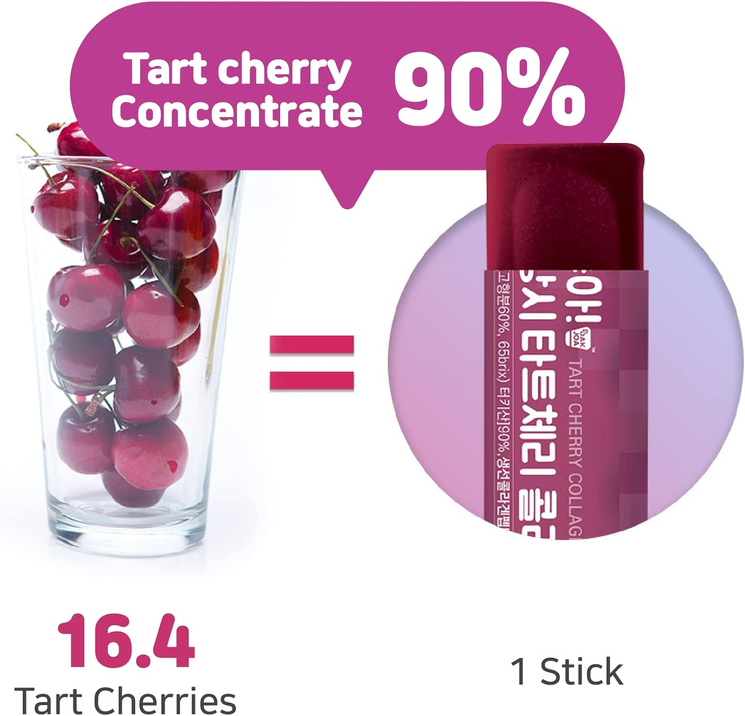 Tart Cherry Collagen Jelly Stick 20G * 15 Stick 1,600Mg Low Molecular Fish Collagen Anti-Aging [DDAKJOA] image number 2