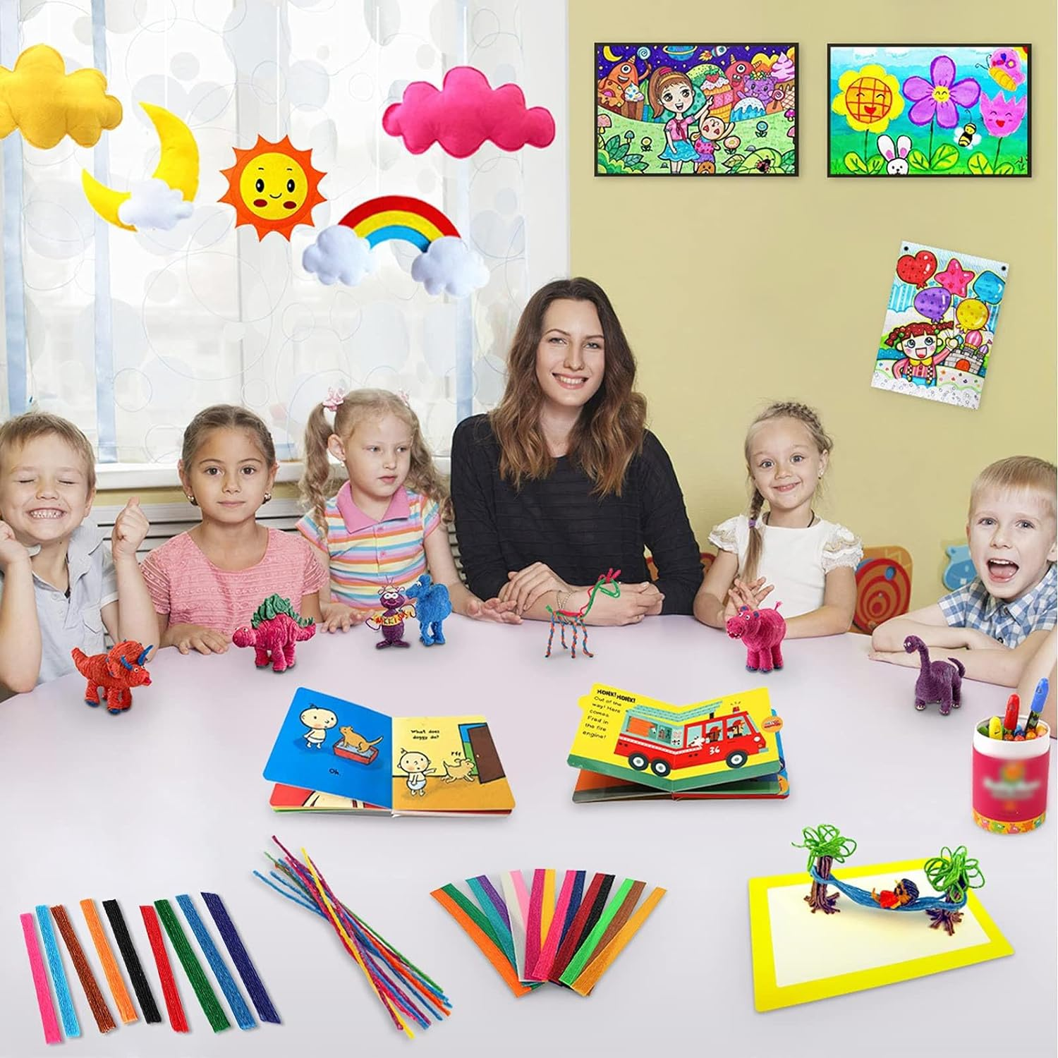 500 Pcs Craft Sticks for Kids, 13 Colors Wax String, Reusable Molding Sculpting Sticks, Bendable Sticky Wax Yarn Sticks for DIY School Project, Fun Toy Art & Crafts Activity for Travel Home image number 2