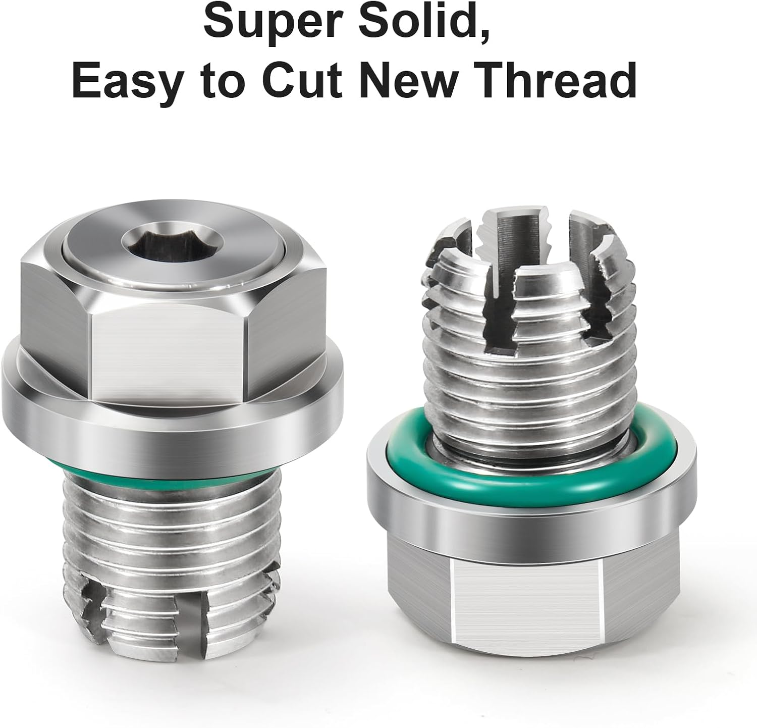 M14.1-1.5 X 15Mm Oversize Piggyback Oil Drain Plug, Stainless Steel Self Tapping Oil Pan Thread Repair Kit image number 3