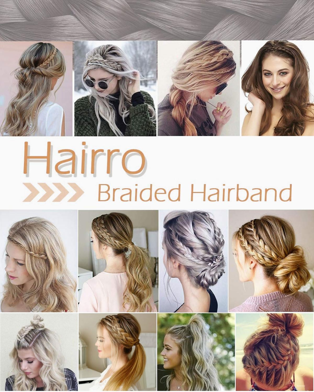 FUGLUS Hair Band, Fashion Headbands for Women, Dirndl Headband, Braided Headband, Classic Chunky Wide Plaited Wedding Fluffy Braids, Wig, Women, Girl, Beauty Accessory (Dirty Blonde) image number 4