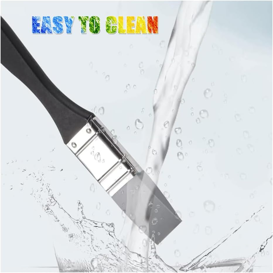 Pichcppo 2Pcs Silicone Paint Brushes, Sturdy Flat Silicone Paint Brush, Flexible, Wide & Narrow, for Acrylic Paints, Grey image number 1