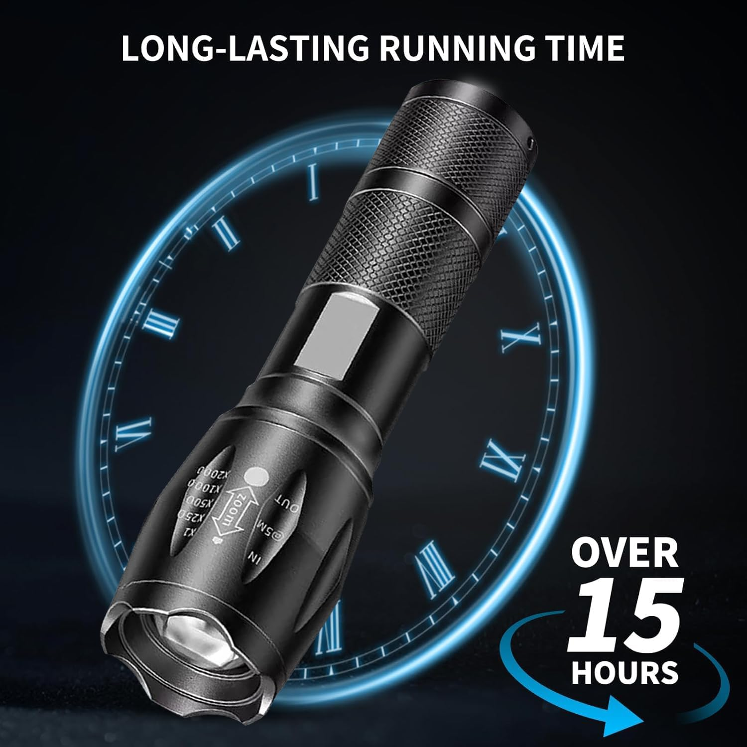 HYVCZP 5 Pack Red Flashlight Rechargeable, Green Light Flashlight, Blue Light Flashlight，Long Range Powerful, 4 in 1 Multi-Color, White, Red, Blue and Green Lights, 4 Color Modes for Camping,Outdoor image number 1