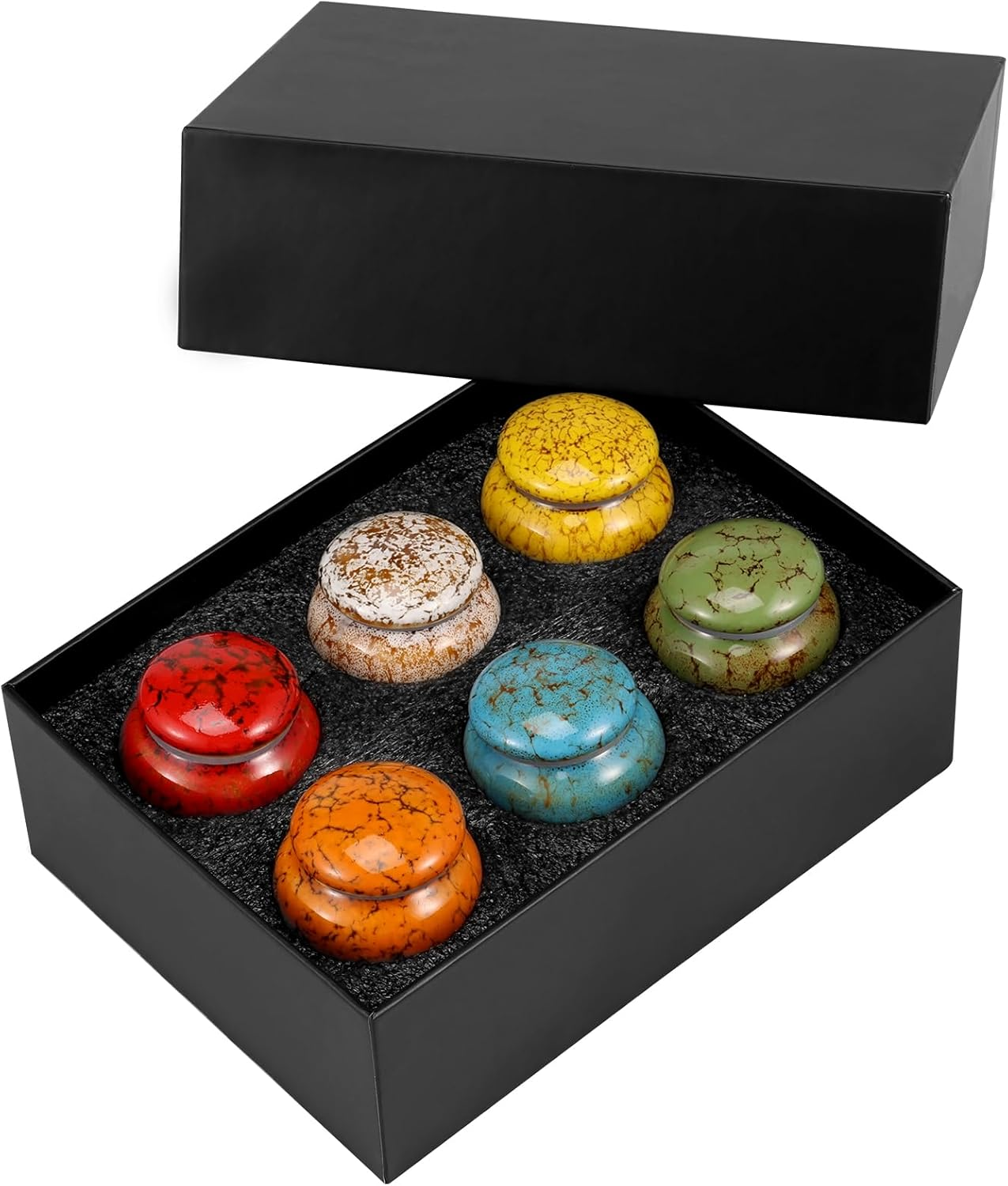 6 Pcs Ceramic Small Urn for Human Ashes Keepsake Compact Urns for Ashes Portable Keepsake Urn Reliable Mini Urn Decorative Small Urn Set for Human and Pet Ashes Fulasun.