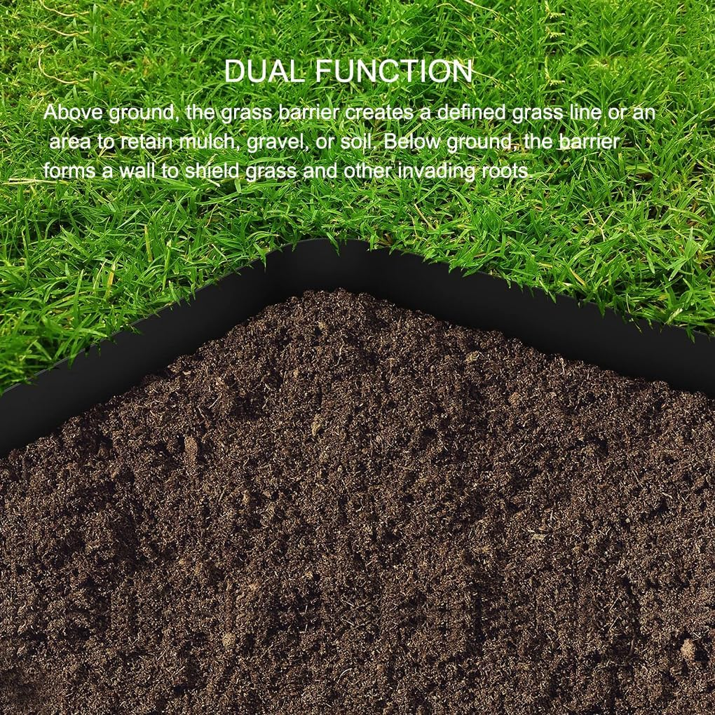 Poly Garden Edging, 15Cm * 10M No Dig Flexible Plastics Landscape Fabric, Edging & Fencing Decorative Landscape Border, 3Mm Width (Green) image number 5