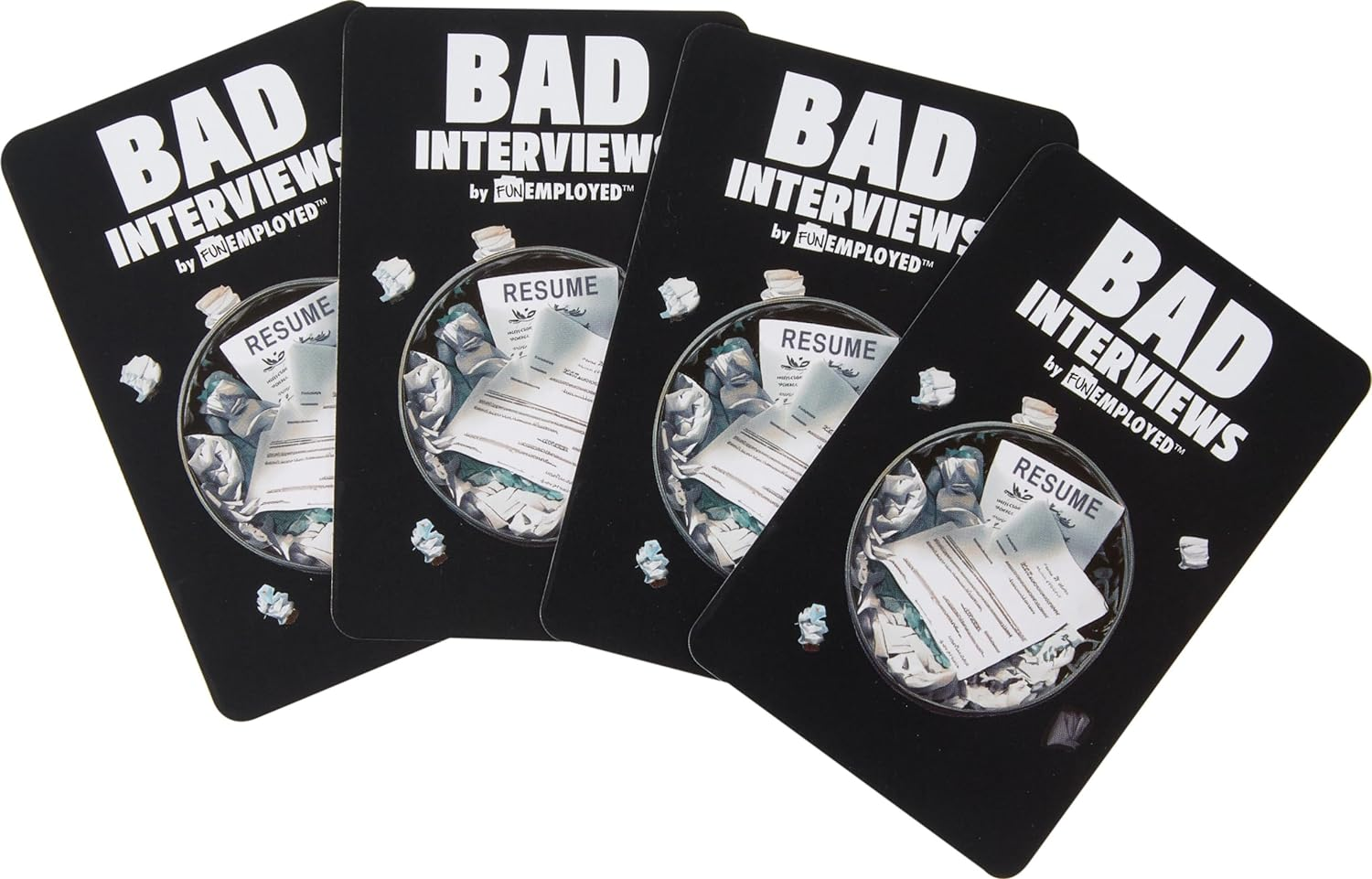 Mattel Games Bad Interviews by Funemployed Party Game for Adults and Game Night for 3 or More Players, Hilarious Quick-Thinking Interview Card Game image number 2