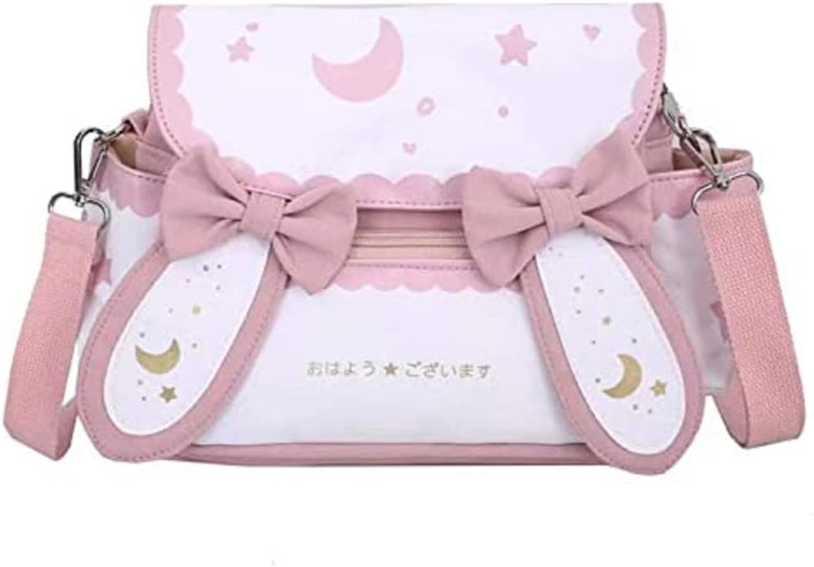 Japanese Kawaii Bunny Ear Backpack with Cute Manga Girl School Backpack Book Bag Satchel Student Cosplay Teen Lolita JK