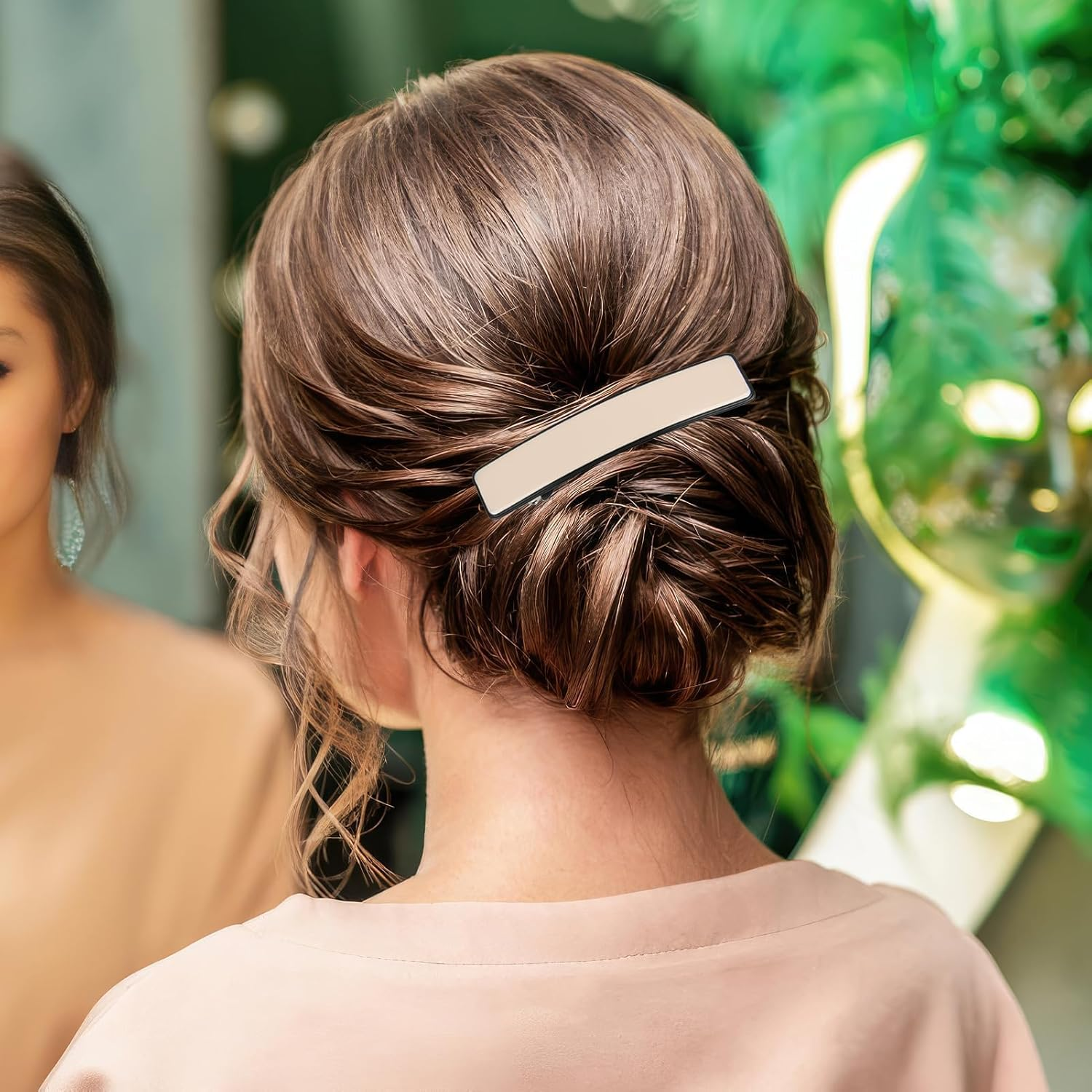 Joynine 2 Large Elegant Hair Barrettes for Women | Girls Hair Barrettes | Women'S Hair Accessories | Rectangular Design | Automatic Clips in 2 Colors for Thick Hair image number 3