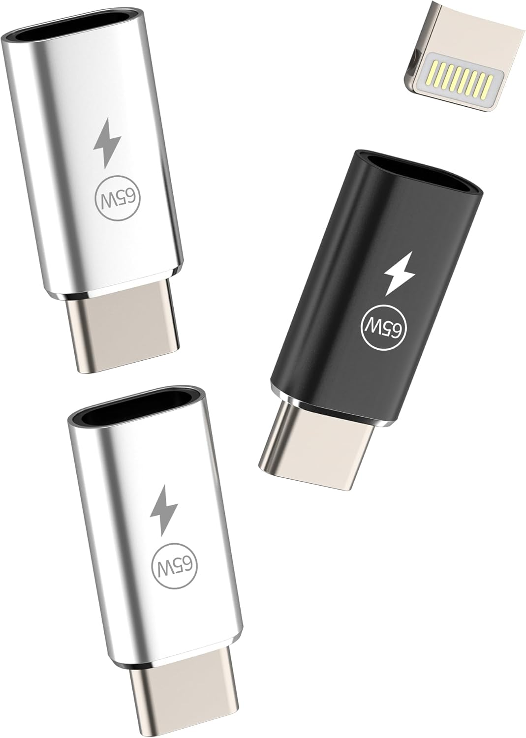 USB C to Lightning Adapter Female to Male (3 Pack) for Iphone 16 15 Pro Max for Apple Charging Cable Type C Adaptor Compatible for Samsung Connector for Ipad Data Transfer Charger Plug Lighting Port image number 3