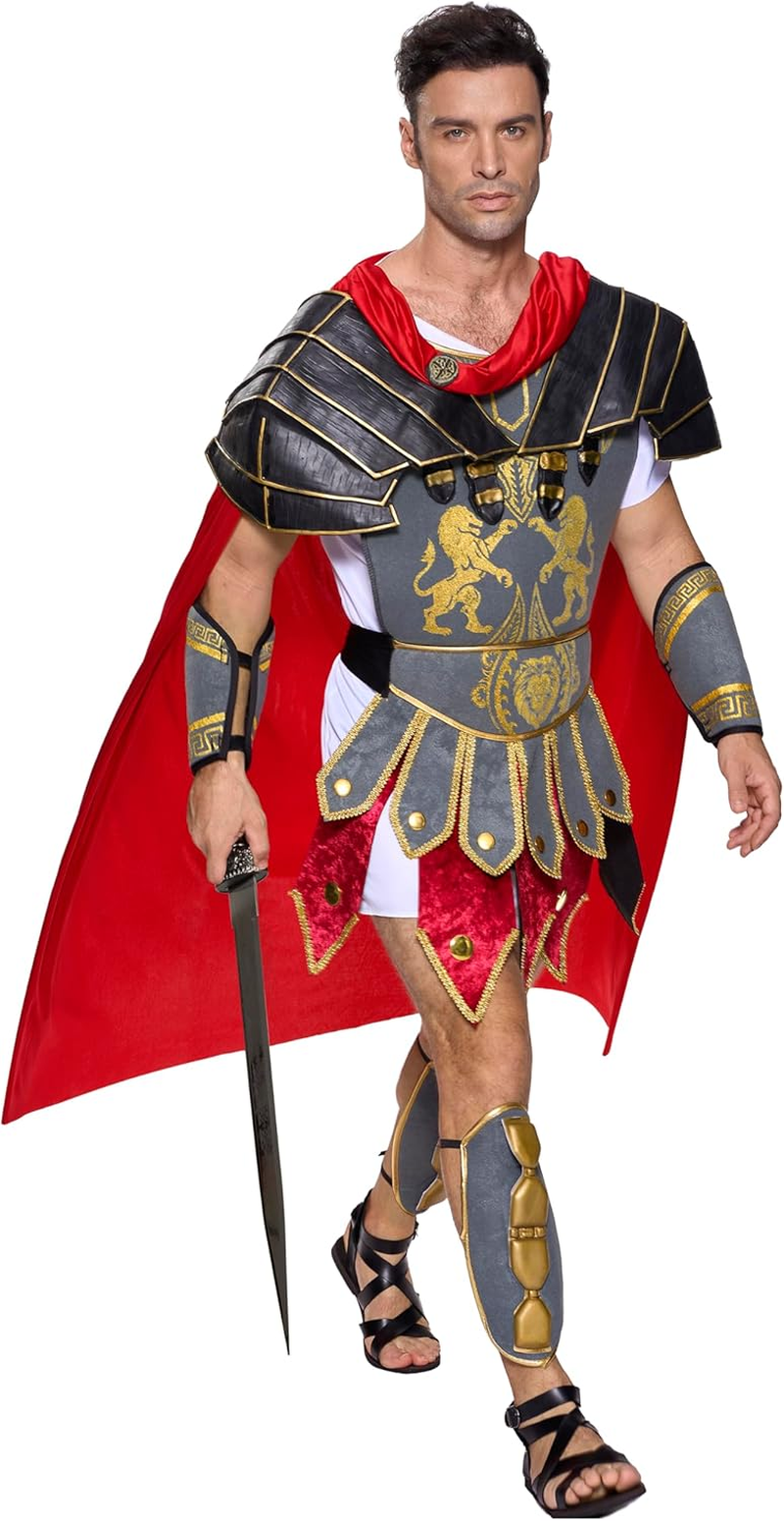 Spooktacular Creations Brave Men&rsquo;S Roman Gladiator Costume Set for Halloween Audacious Dress up Party image number 4