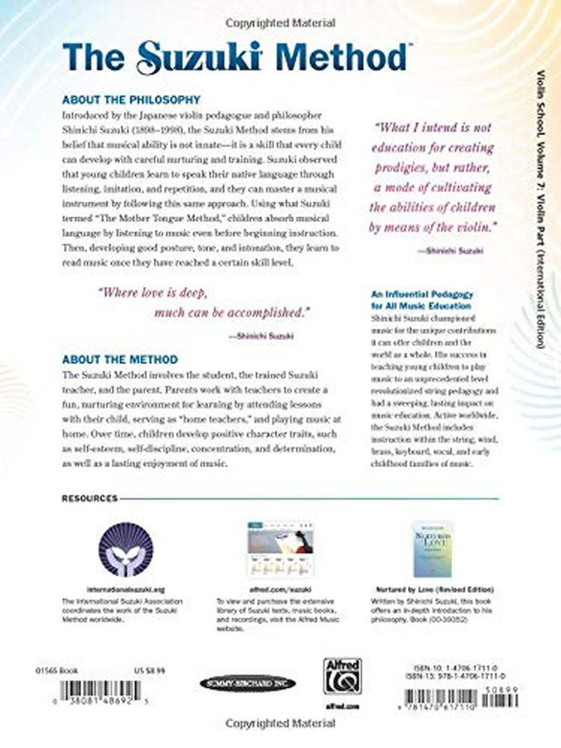 Suzuki Violin School, Vol 7: Violin Part image number 1