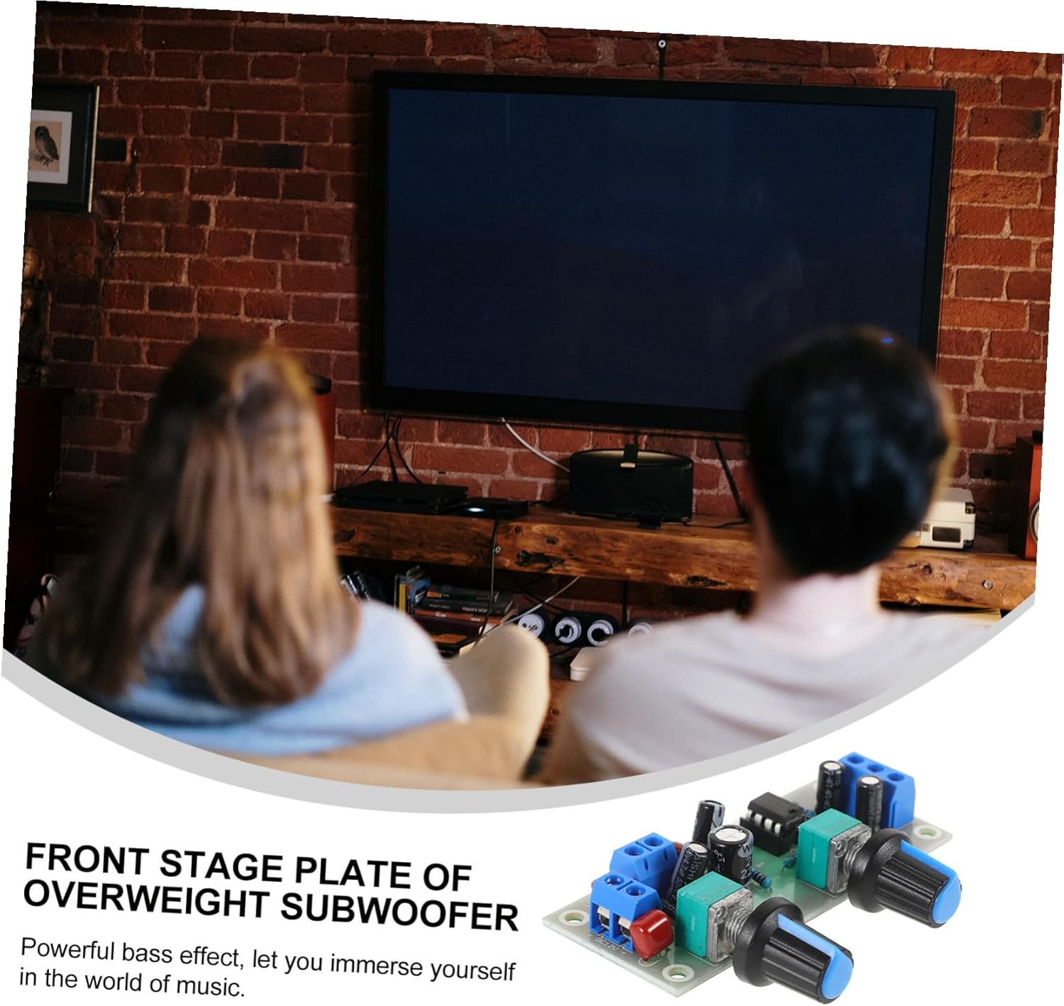 Homoyoyo Low Bass Amplifier Board with Single 10-24V Power Supply, Subwoofer Preamplifier Module, Low Pass Filter for DIY Speaker Audio Systems in Home Theater Random Color image number 3