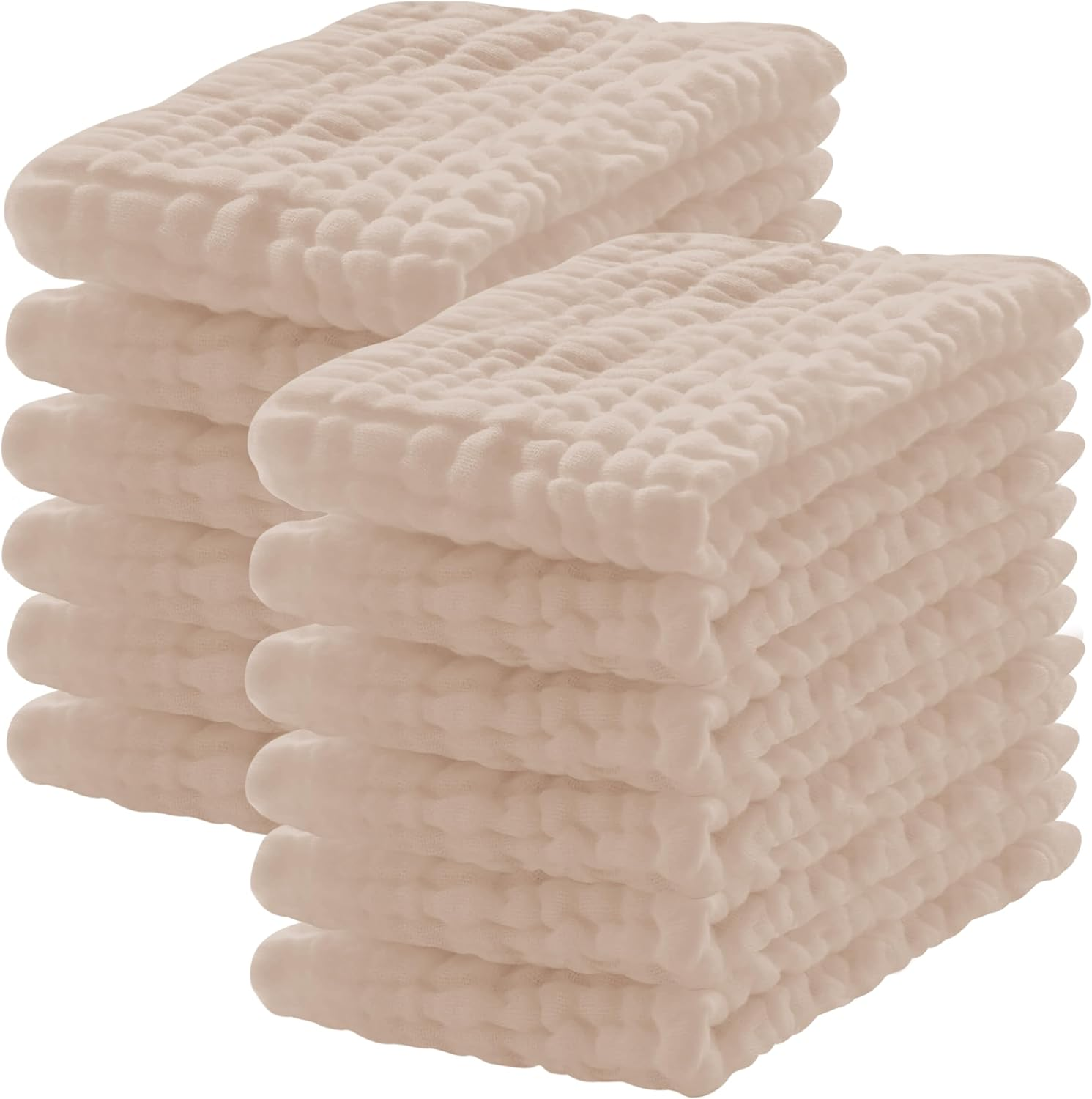 12 Pack Muslin Burp Cloths 100% Cotton Muslin Cloths Large 20''X10'' Extra Soft and Absorbent Baby Burping Cloth - Aqua