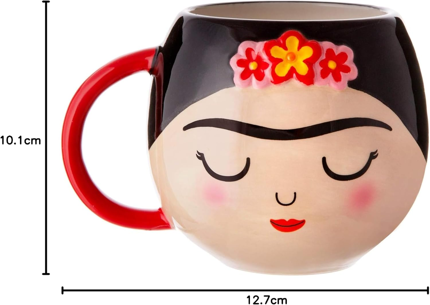 Sass & Belle Frida Moulded Pink Ceramic Artistic Mug 13.5 X 13.5Cm 400Ml image number 1