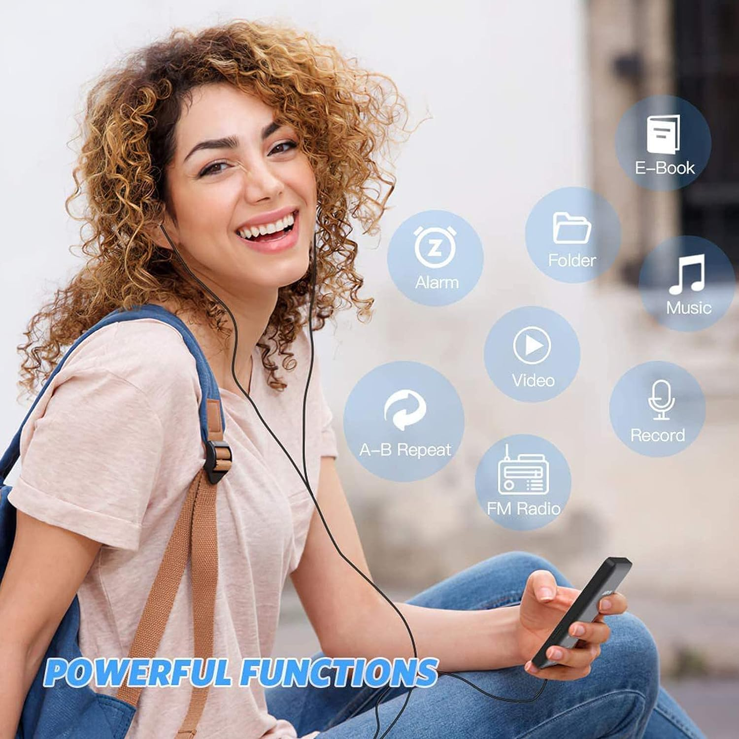 MP3 MP4 Player with Bluetooth 5.0, Ultra Thin Digital LCD 1.77 Inch Screen MP3 Music Player, Built in HD Speakers Portable Hifi Music Player (Without Memory Card) image number 5