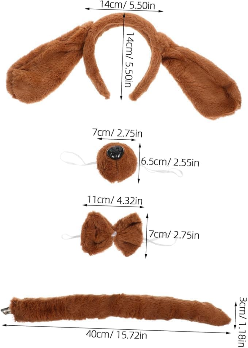 1 Set Dog Clothing Apparel Hair Bands Head Band Hairbands Headgear Costume Tails the Outfit Pet Ears Headband Party Decorative Headband Dog Cosplay Tail Headband Fabric Dog Element