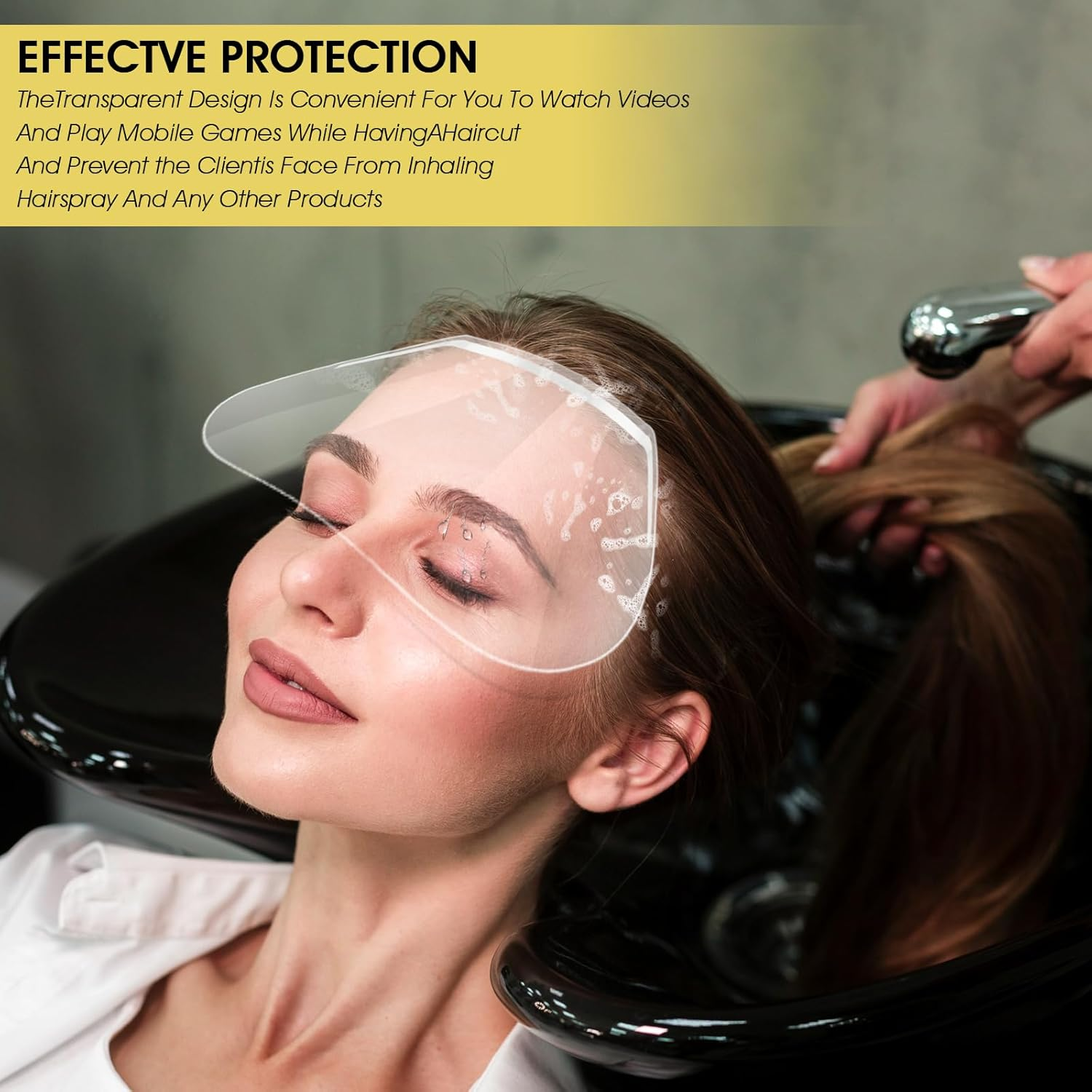 Thinp 50Pcs Shower Face Eye Shields,Clear Eyebrow Shower Shield Visors Disposal Shower Visor for Adults Shower Goggles Waterproof Shower Face Shields for Makeup Protector Hairspray Eyelid Aftercare image number 1