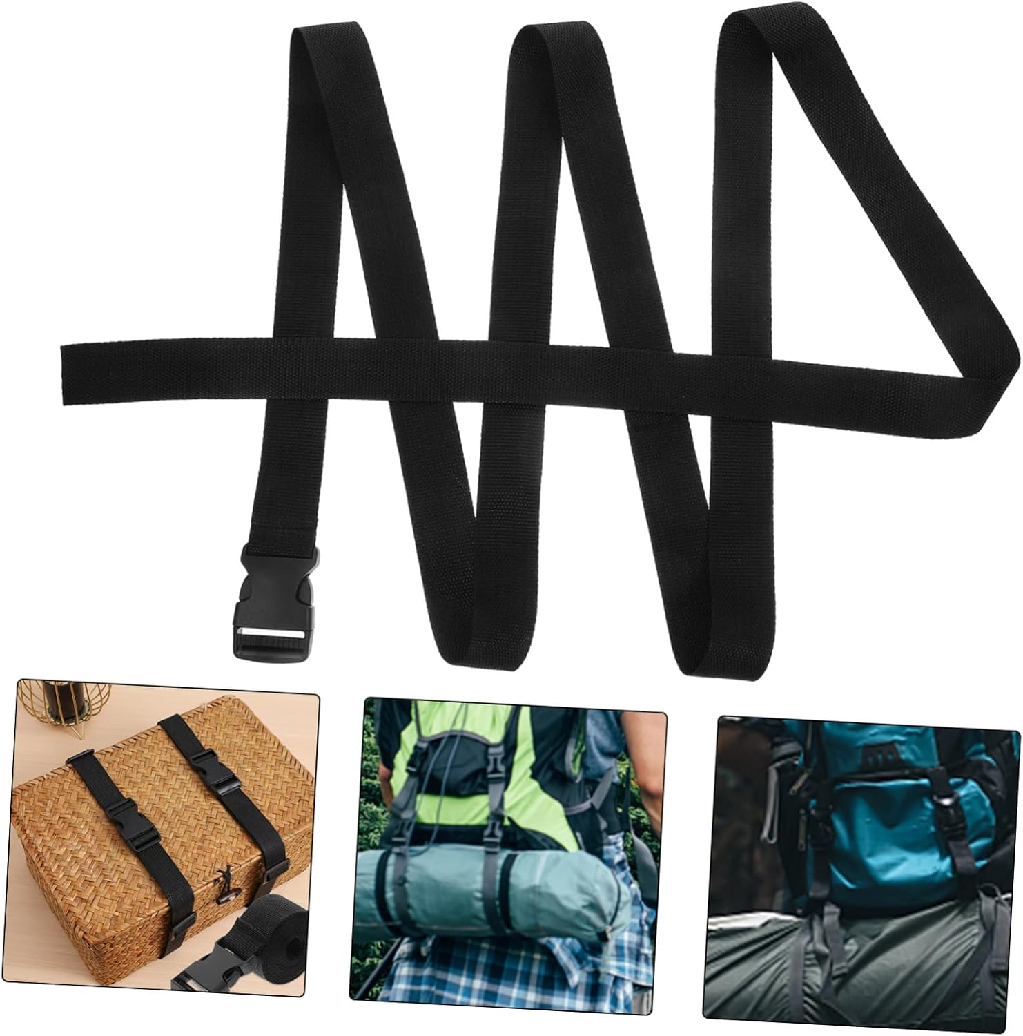 BUGUUYO 4Pcs Adjustable Buckle Utility Straps for Luggage Retractable Ratchet Straps Luggage Connector for Travel and Moving image number 1