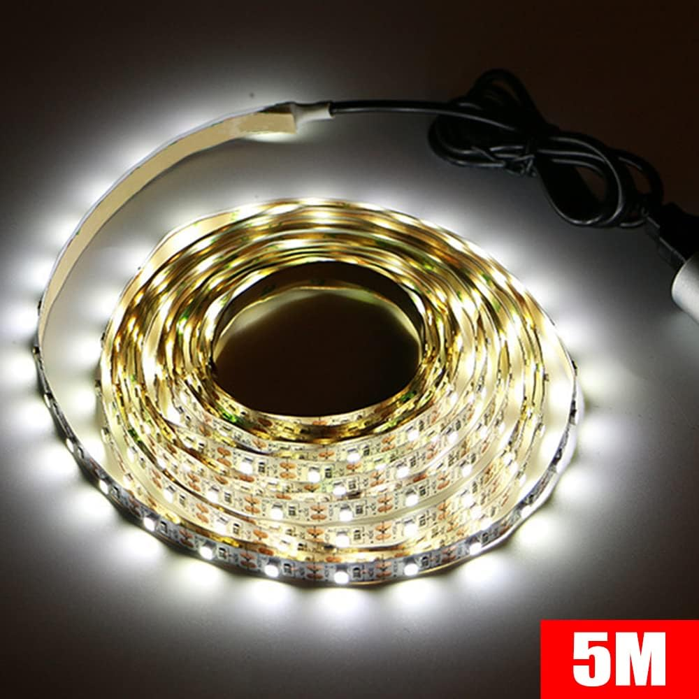 5M Cool White 5V Led Strip Lights 3528 SMD LED Strips Car Boats image number 3