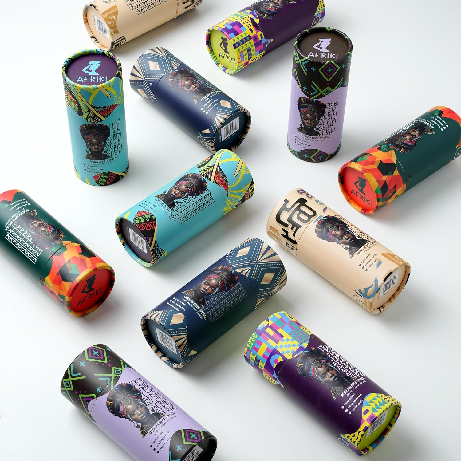 AFRIKI African Net Sponge, Authentic African Exfoliating Sponge, Black Owned, Back Scrubber, 45 Inch Long for Normal to Sensitive Skin, for Daily Use, Original Collection - Forest Green image number 6