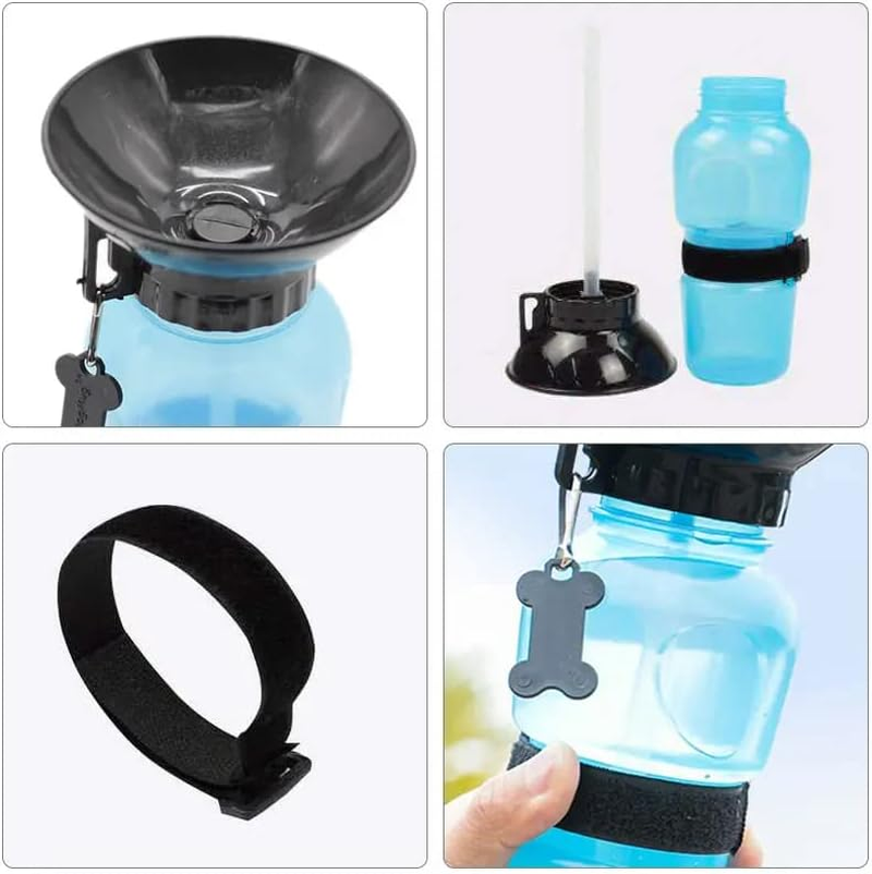 500ML Dog Cat Water Drinking Bottle Detachable Travel Cup Portable Pet Feeder - Durable PP+PE Material, Leakproof Design, Ideal for Dogs and Cats, Easy Squeeze-And-Release Mechanism image number 1