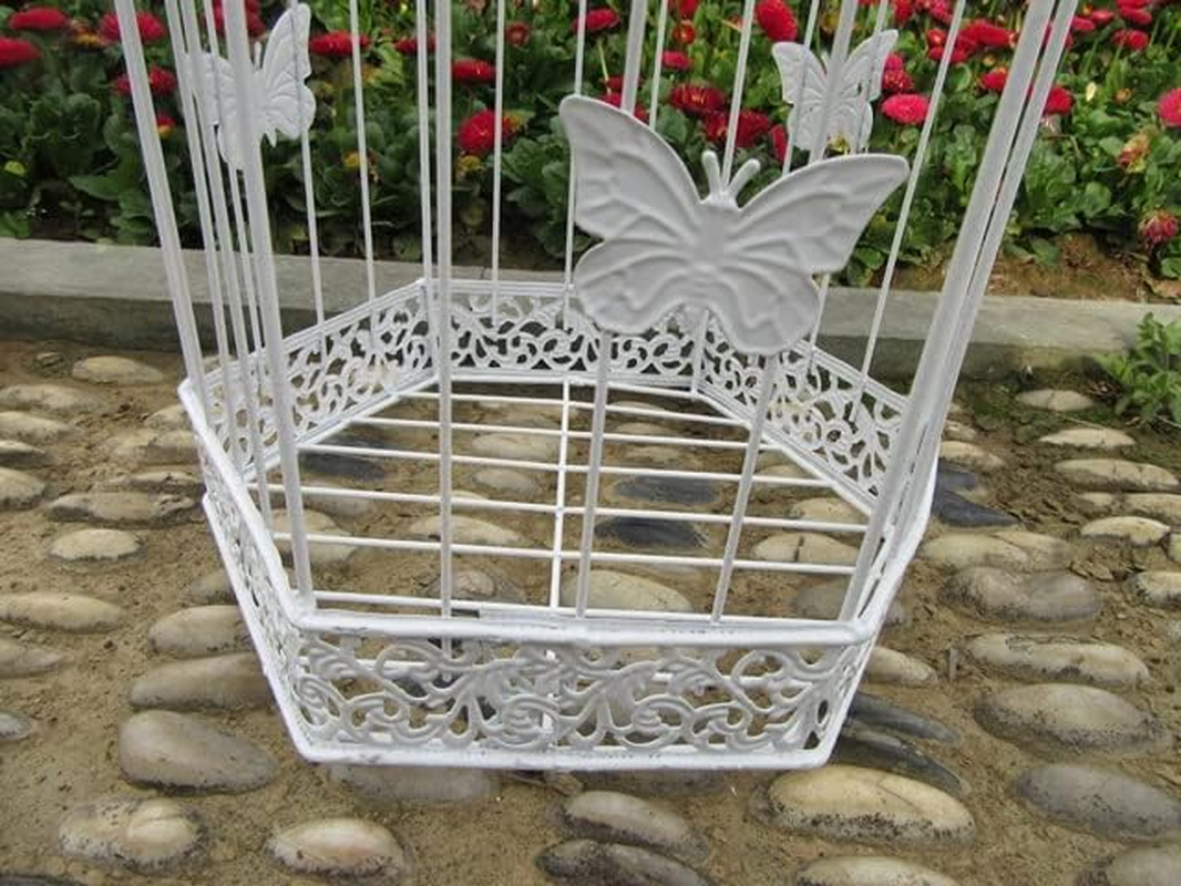 1Set 2In1 White Flying Butterfly Luxury Hanging Bird Cage