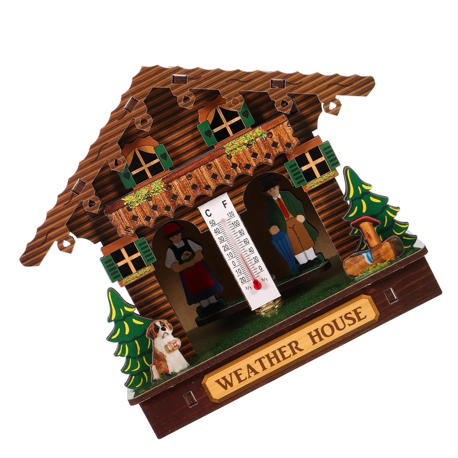 COHEALI Multifunctional Wall Mount Weather Station with Hygrometer Barometer Thermometer Accurate Indoor Outdoor Temperature Humidity Gauge for Home Office Sauna Easy Setup Battery image number 6