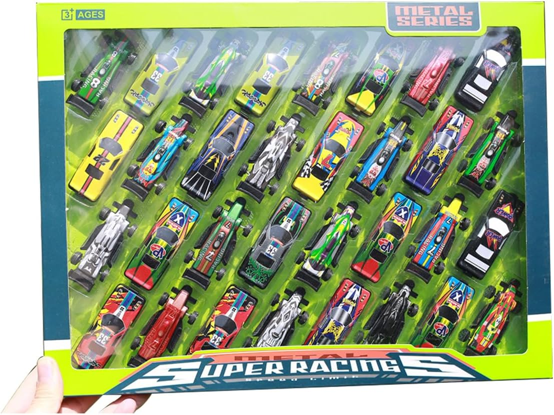 32 Pc Diecast Cars - Race Cars Toys for Kids - Toy Cars - Car Toys Bulk - Kids Car Toy - Bulk Toy Car - Race Car - Great for Party Favors, Easter Eggs Filler, Cake Toppers, Stocking Stuffers image number 4