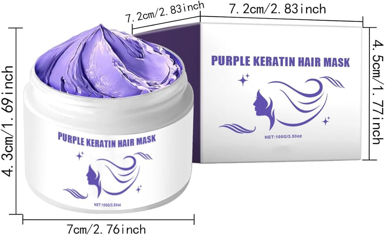 Purple Keratin Hair Mask &ndash; Power Purple Hair Mask, Deep Conditioning for Hair, Hydrates & Restores Softness,1Pcs image number 5