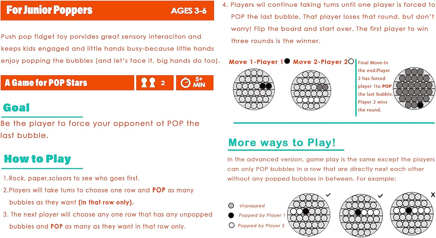 1 Pack Dinosaur Rainbow Pop Fidget Toys Poppet Its Push Pop Bubble Fidget Popping Sensory Toy for Kids and Adults Fidget Popper Stress Relief - 1 X Dinosaur image number 2