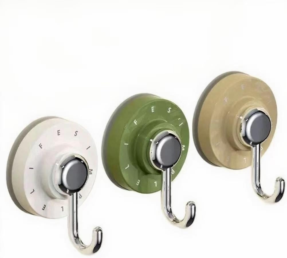 Rivhom Heavy Duty Suction Cup Hooks, 3 Pack, Modern Design for Bathroom, Glass and Tile image number 1