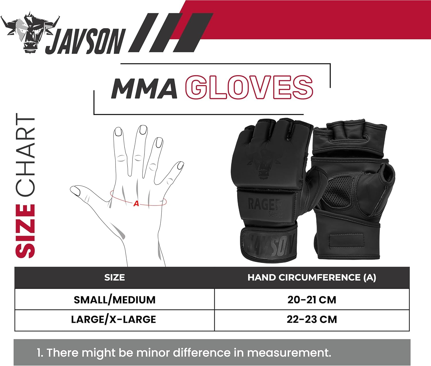 MMA Gloves Artificial Leather for Men & Women, Kickboxing Gloves Martial Arts Gloves for Grappling, Kickboxing, Muay Thai, Cage Fight & Punching Bag Gloves for UFC Training & Sparring by Javson