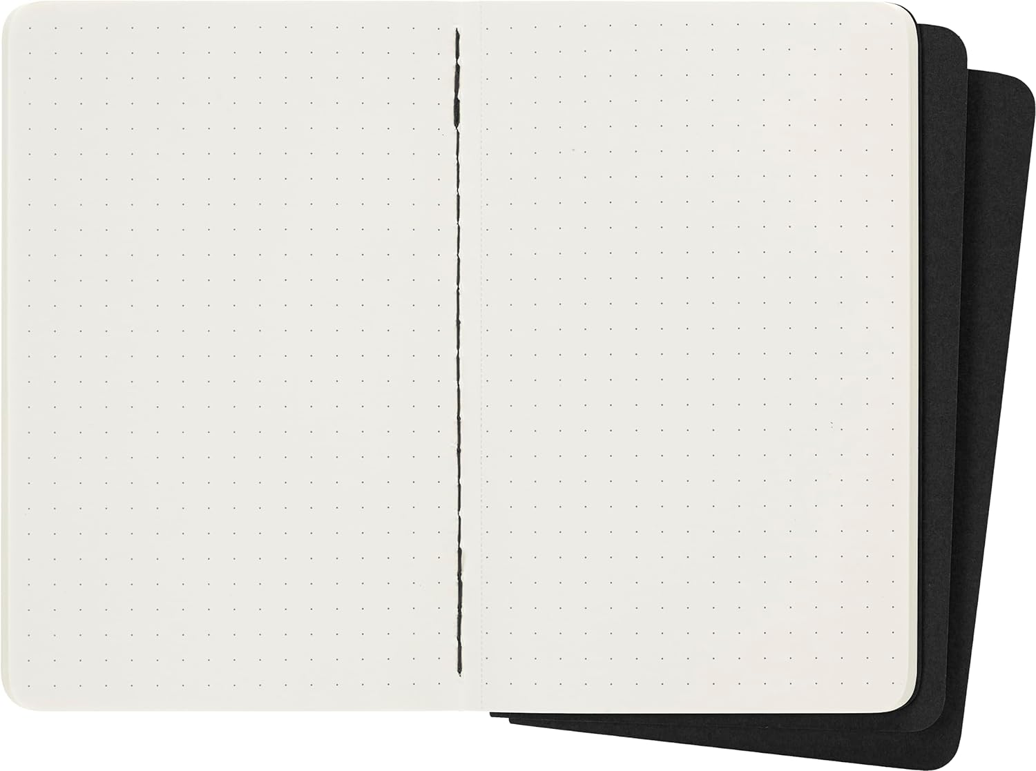 Moleskine QP314 - Cahier Notebook - Set of 3 - Dot Grid - Pocket - Black image number 4