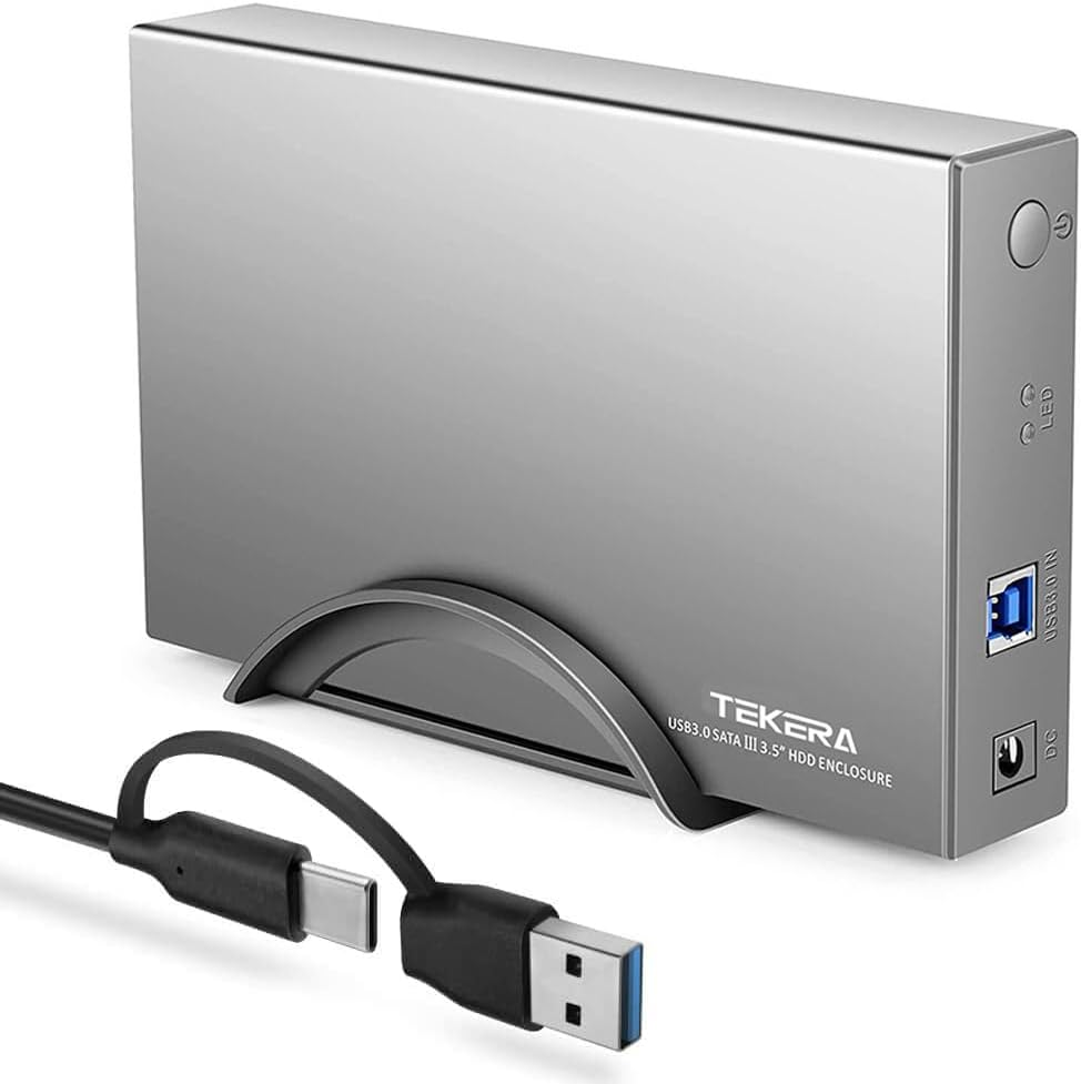 TEKERA Hard Drive Enclosure,Usb 3.0 / USB C to SATA Aluminum External Hard Drive Dock Case for 3.5 Inch HDD SSD up to 20TB Drives, Support UASP image number 3