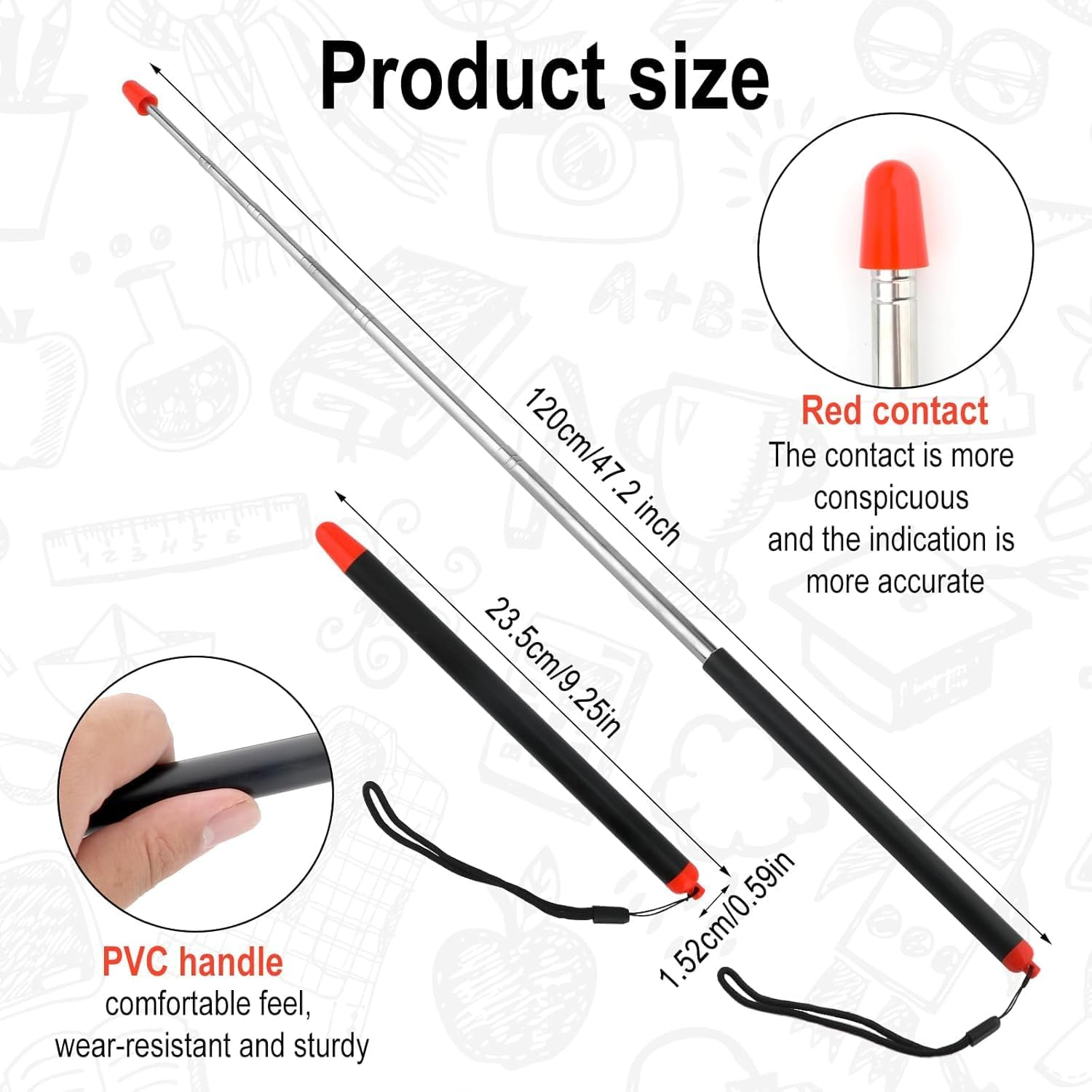 Telescopic Teacher Pointer Presenter Whiteboard Pointer, 1Pc Teacher Hand Pointer Telescopic,Finger Telescoping Pointer Stick,Retractable Pointer Extendable Guiding Stick,Telescopic Teacher Pointer image number 5