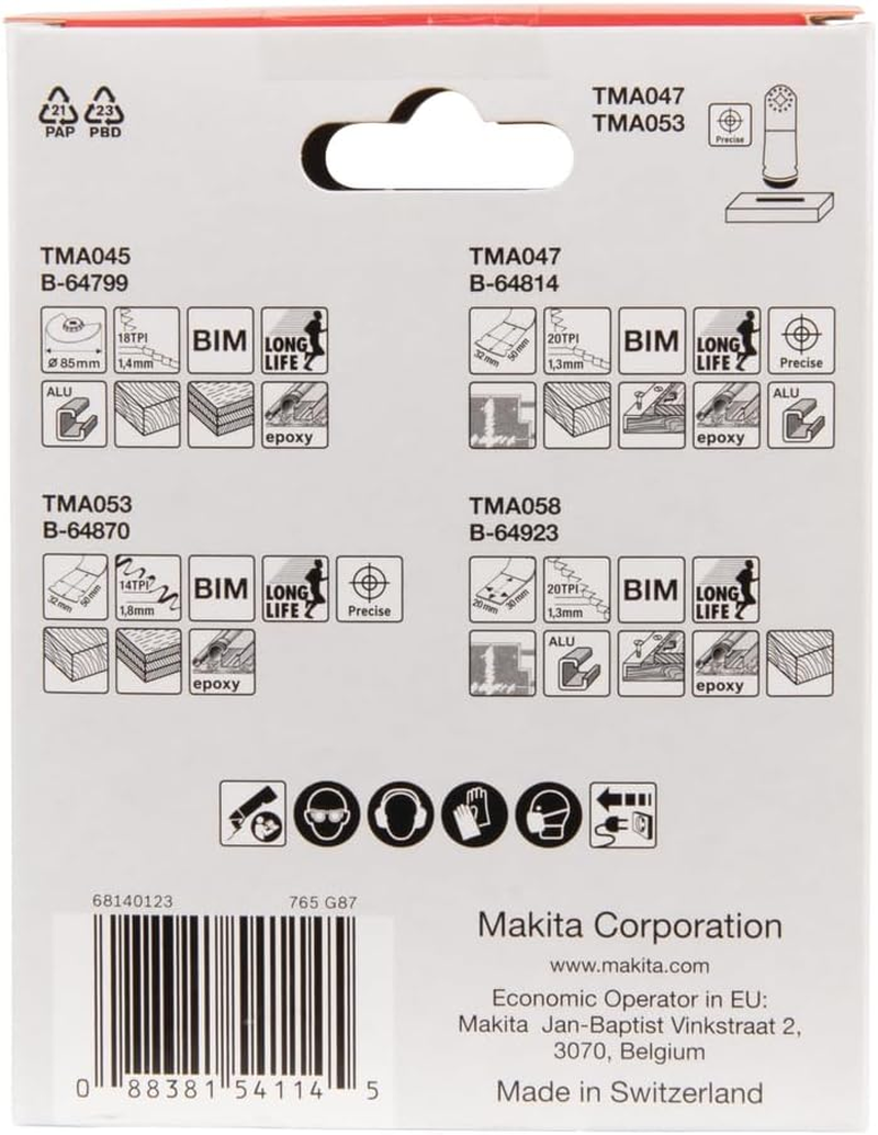 Makita B-67480 Multi Tool Plunge Cut Saw Blade (4 Pieces Set) image number 3