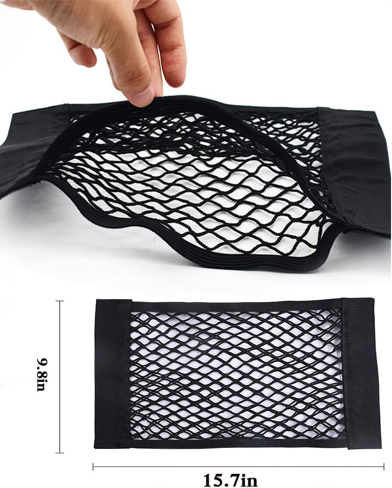 Storage Net for Car Trunk, Automotive Cargo Net for Truck Bed Elastic Nylon Mesh Universal Rear Car Organizer Net Car Seat Travel Bag Trunk Storage Roof Bag Mesh Pouch Bag image number 1