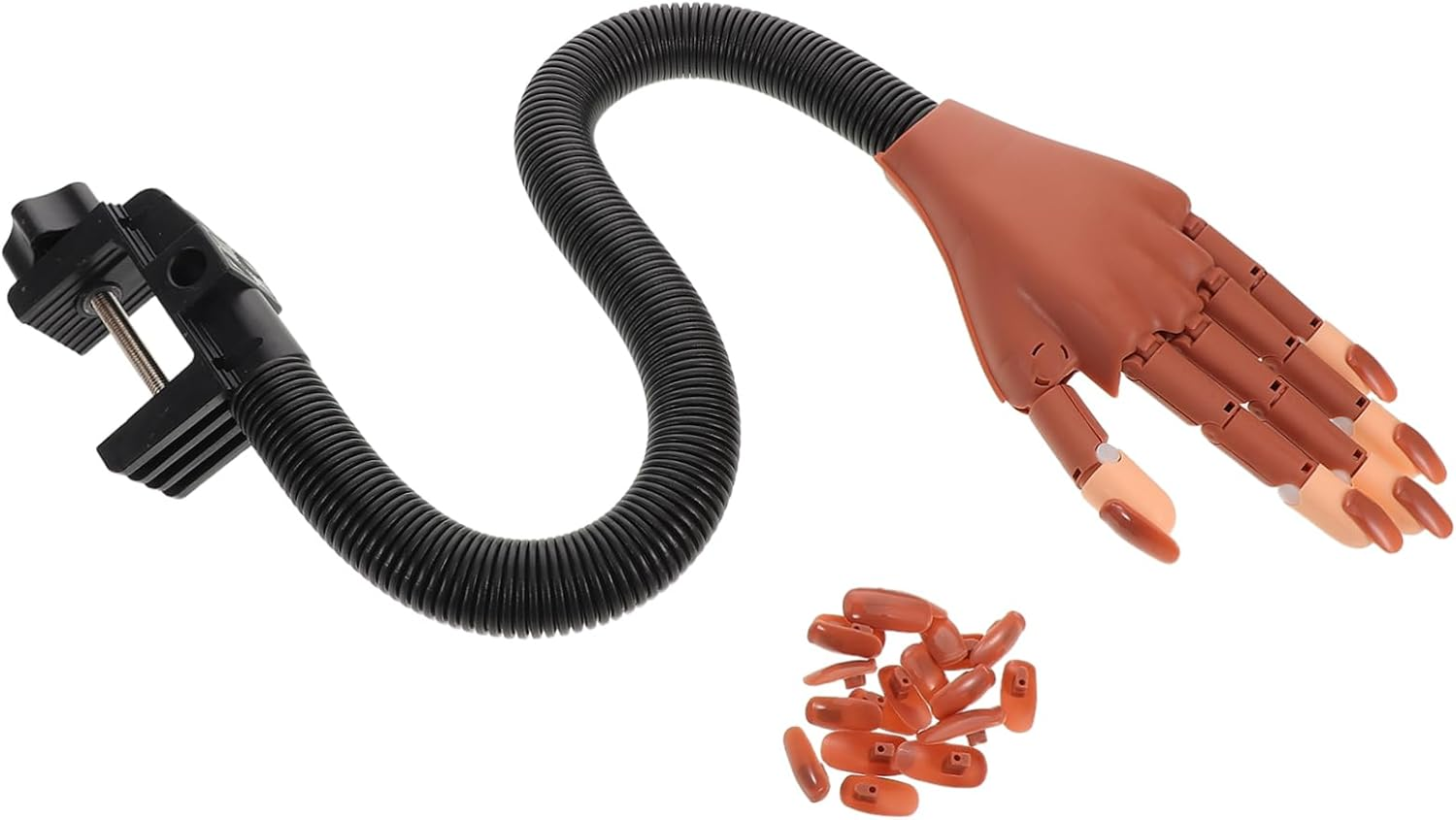 GOOHOCHY Flexible Nail Practice Hand with Movable Joints and Fingers Acrylic Nail Tips Included Durable Mannequin for Beginners and Training
