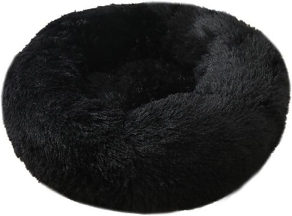 Calming Dog Bed Cat Bed, Washable round Dog Bed Anti-Slip Fluffy Faux Plush Donut Cuddler Cat Bed for Small Medium Large Dogs - Waterproof Bottom Diameter39In